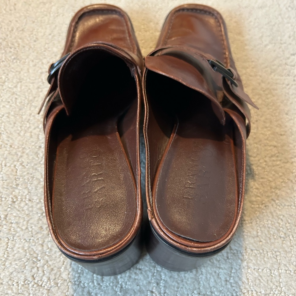 Franco Sarto y2K vintage heeled mule brown leather 9.5 - Picture 3 of 7
